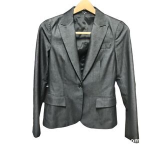 Theory Blazer Women's Size 6 Suit Jacket Black Lined Front Pockets Shine